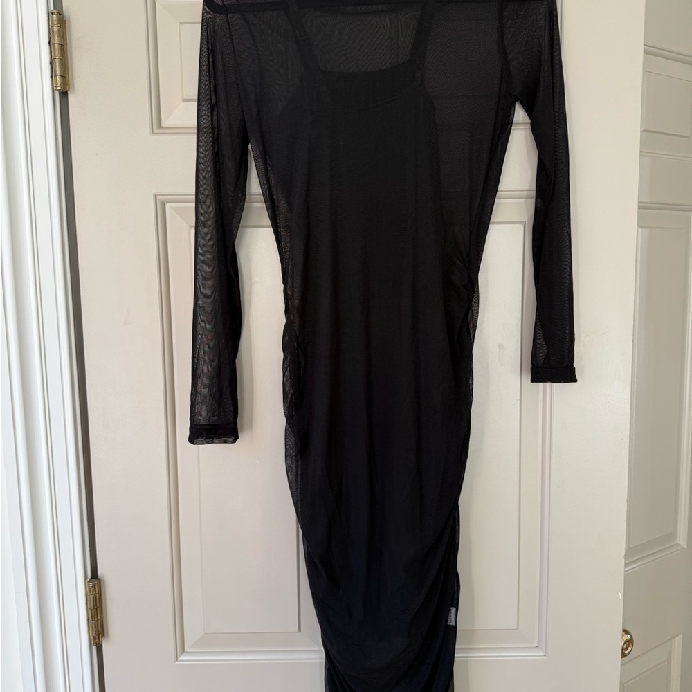 Elegant Black Mesh Dress